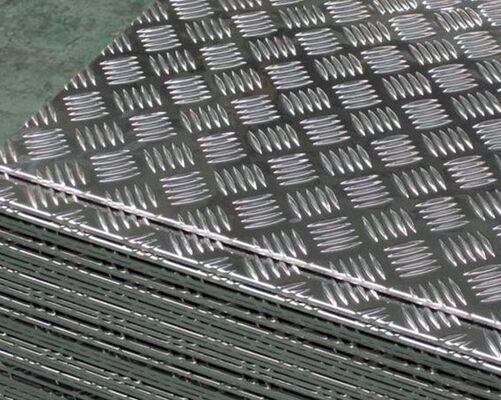5 Bar Aluminium Chequer Plate Embossing Ribbed Aluminum Sheet Cold Rolling