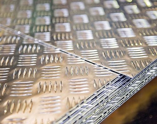 5 Bar Aluminium Chequer Plate Embossing Ribbed Aluminum Sheet Cold Rolling