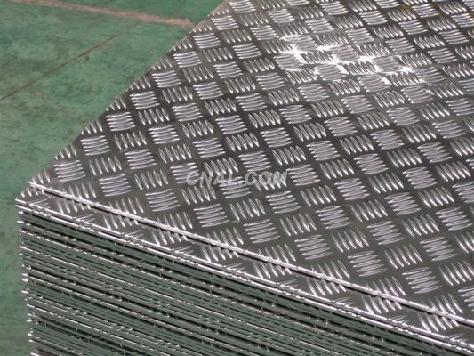 2mm 5 Bar Aluminium Checker Plate Cold Rolling Materials ISO Certification